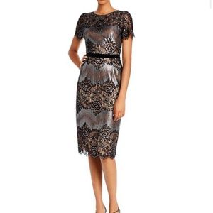 BCBG Metallic Lace Cocktail Dress. Size 4